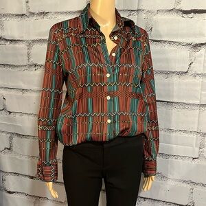 Vintage 1970’s Women’s Print Button Down Size Medium